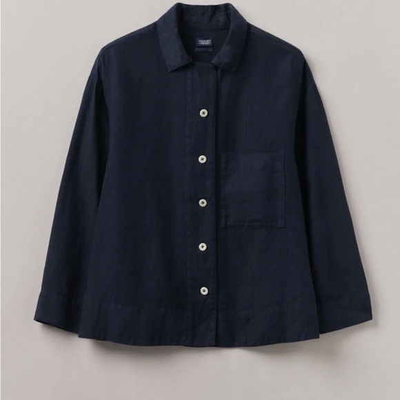 Toast Tops - TOAST Navy Button-Up Linen Shirt
